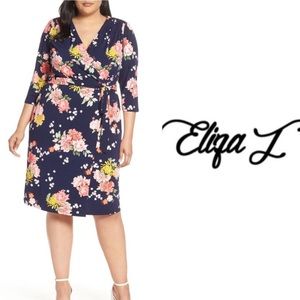 Floral Faux Wrap Dress.
